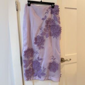 Anthropologie Purple Floral A-Line Skirt